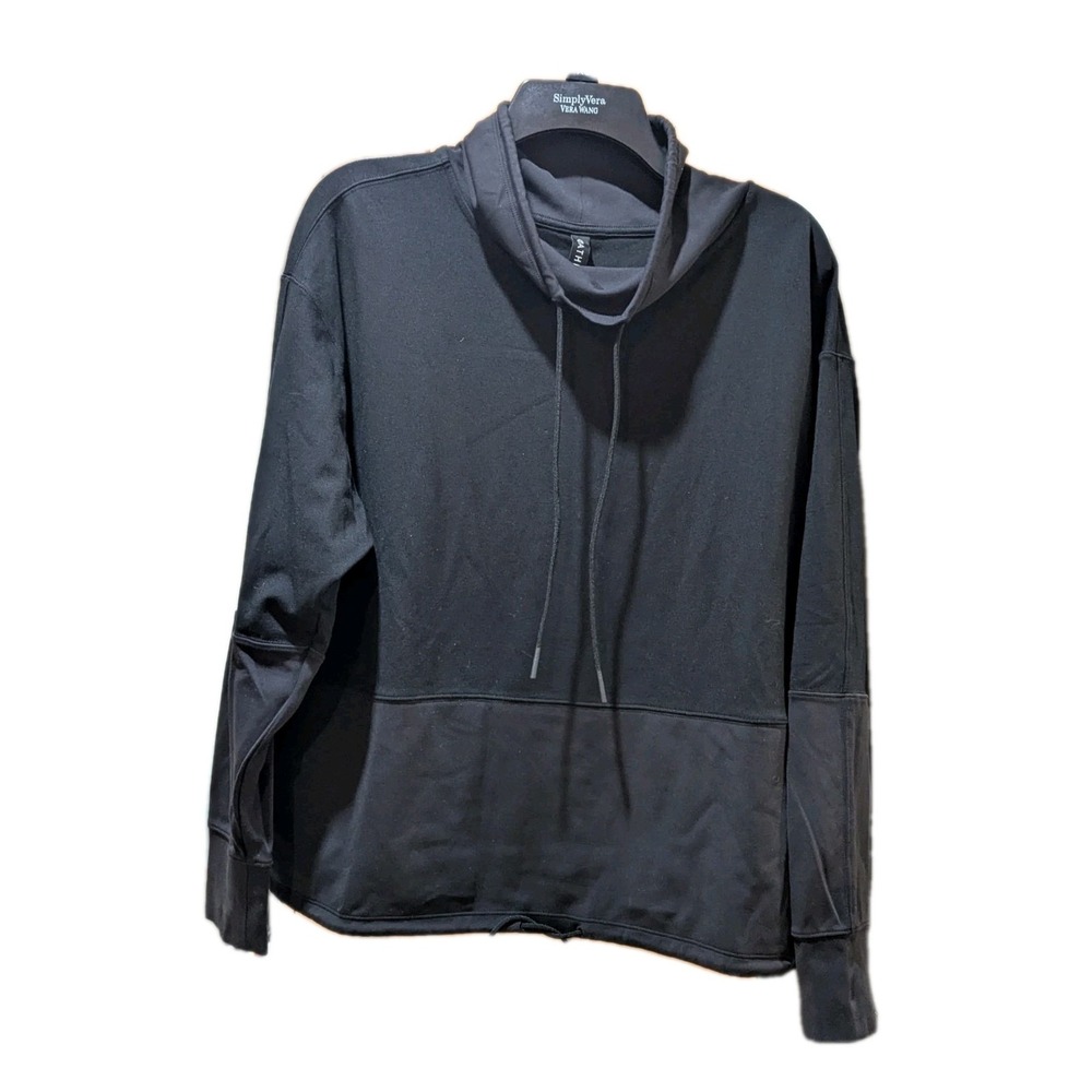 Athleta Hermosa Mock Neck Sweatshirt Activewear Black Size S